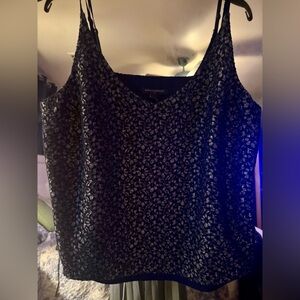 Banana Republic blue and gold metallic floral Patterned Camisole